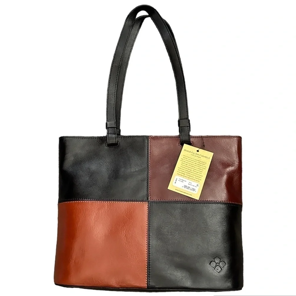 NWT PATRICIA NASH Braden Colorblock Leather Tote Bag